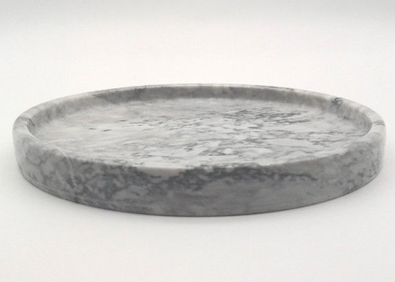 優れた石造りのサービングの皿、大理石の円のサービングの皿の灰色色